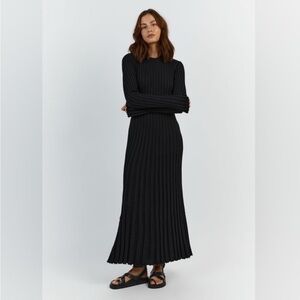DISSH Black Knit Long Sleeve Dress